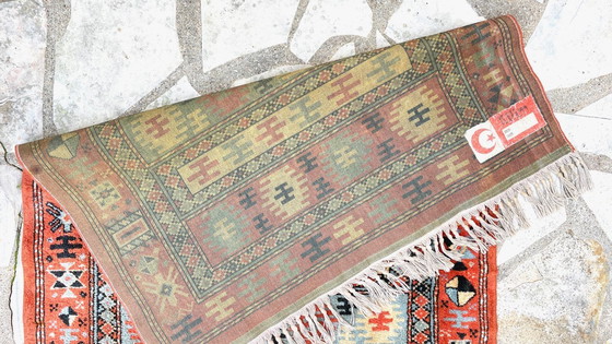 Image 1 of Tappeto vintage in seta e cotone - 142 x 84 cm