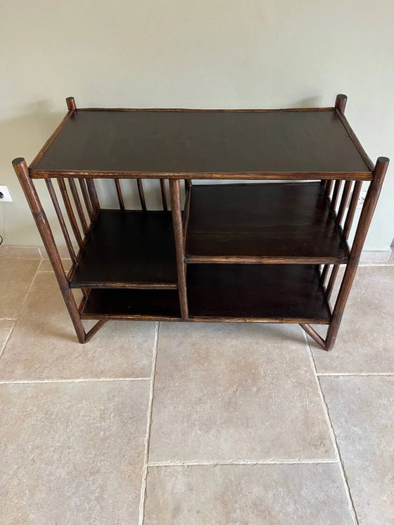 Bruin rotan console rek – Wandrek, Wicker, Rattan, Vintage (photo 2 of 18)