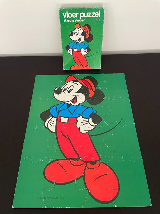 Image 1 of Vintage 1980s Mickey Mouse and Donald Duck Disney Puzzles Hema Vloer Puzzels