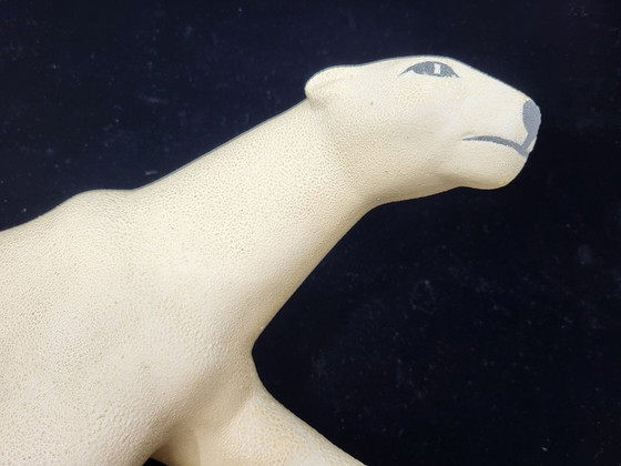 Image 1 of Panther of Saint Radegund in crisp earthenware, France, Art Deco, 1935