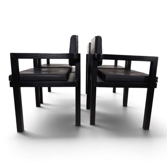 Set de 4 sillas de comedor/conferencia Tecta D51 de haya de Walter Gropius, 1923, Sillones, Madera, Cuero (foto 10 de 15)