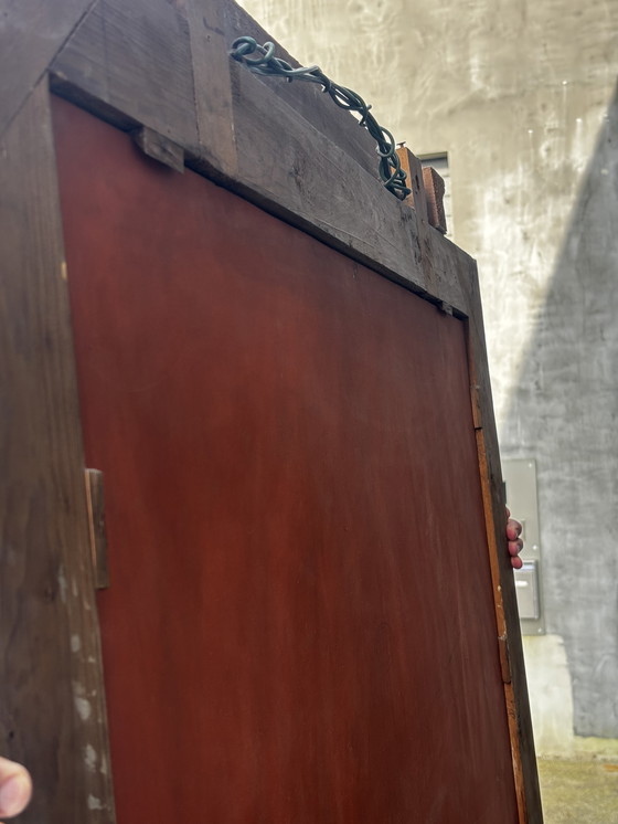 Image 1 of Antique Napoléon III pediment mirror – gilded wood – approx. 1870 – 215 cm