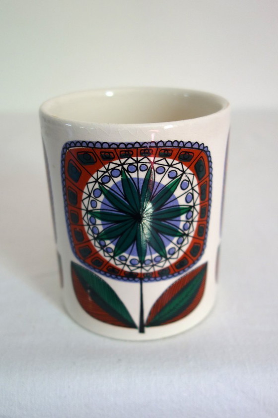 Image 1 of 6 mugs à décor floral stylisé Allemagne, années 70