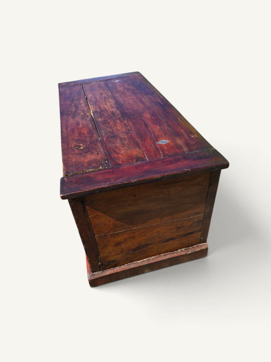 Large Antique Rustic Solid Wood Chest – 19th Century – Storage cabinet (photo 3 of 5)