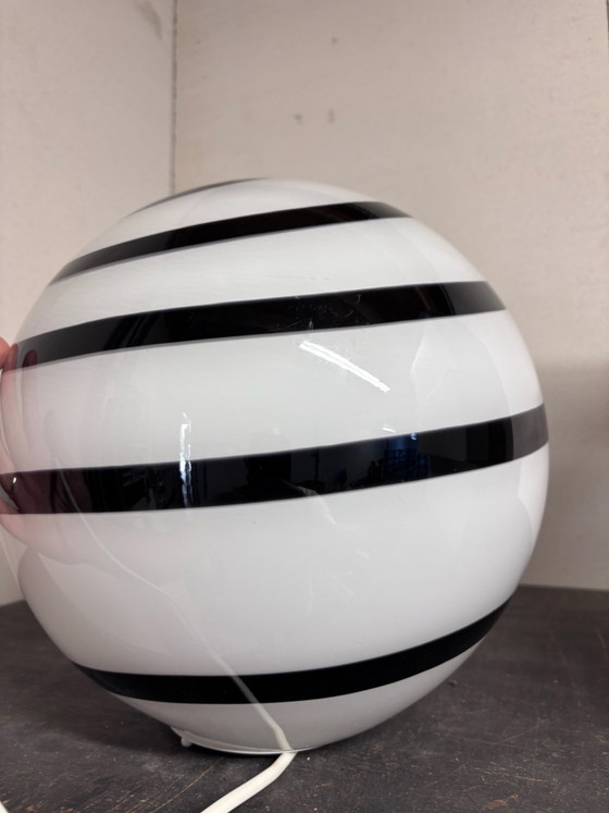 Vintage 'Zebra' Swirl Table Lamp Large Sphere Ø 30 cm – Wofi Leuchten, Glass (photo 9 of 11)
