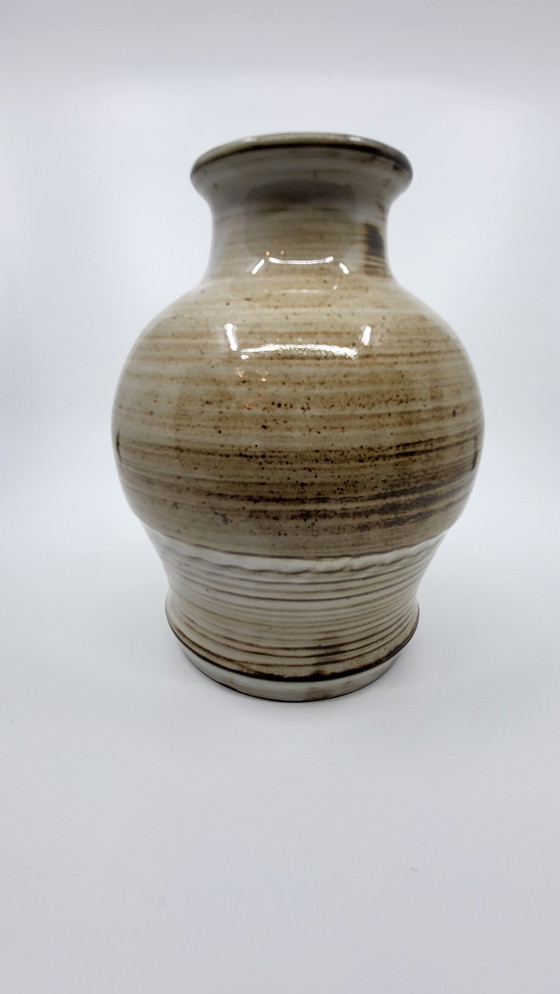 Image 1 of Jacques Pouchain Atelier Dieulefit Beige Ceramic Vase France Circa 1960