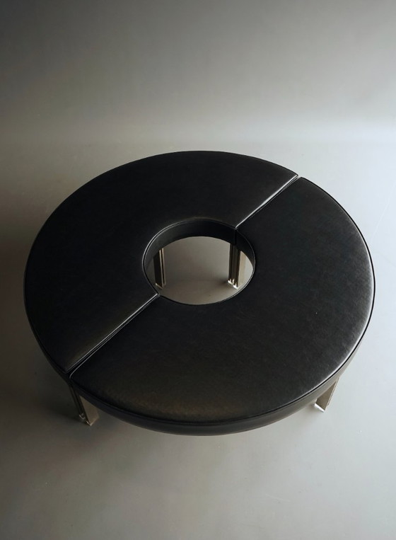 Mid-Century Round Modernist Benches. 1960s. Set of 2 – Metal, Plastic (photo 16 of 23)