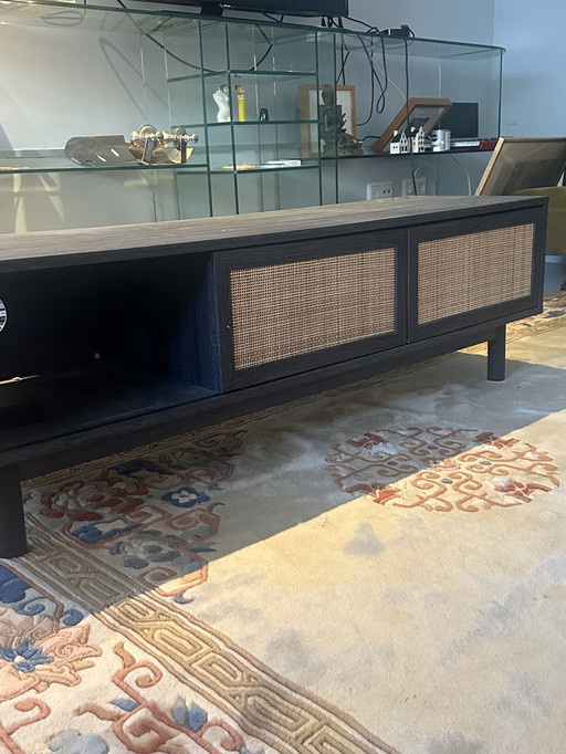 Meuble TV en rotin style Pierre Jeannette