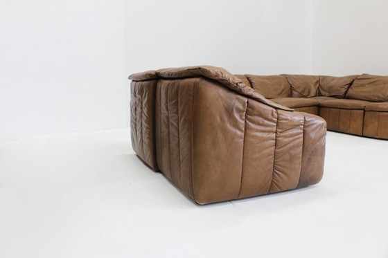 Image 1 of Vintage bruin leren modulaire Sofa  Laauser  XL