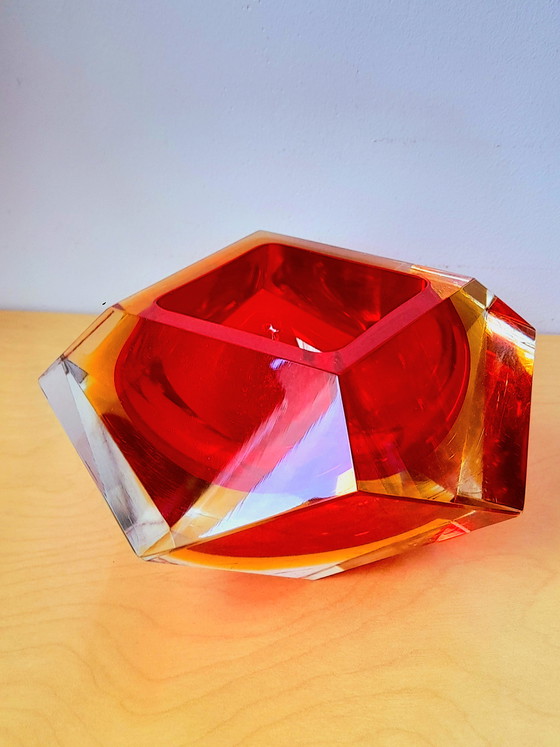 Image 1 of Sommerso Aschenbecher von Flavio Poli, Murano 1970