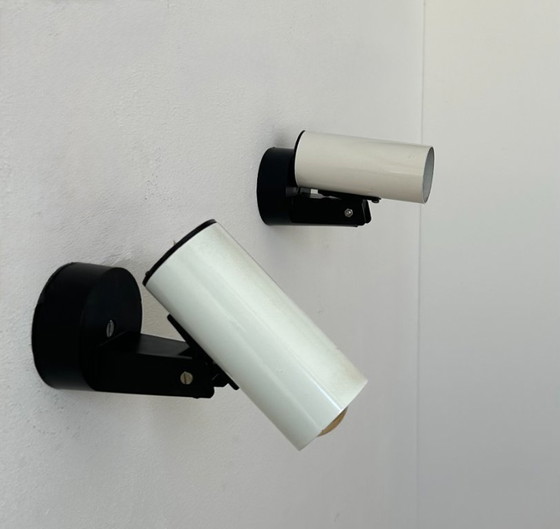 Image 1 of Coppia di applique orientabili vintage, metallo bianco, Francia 1970