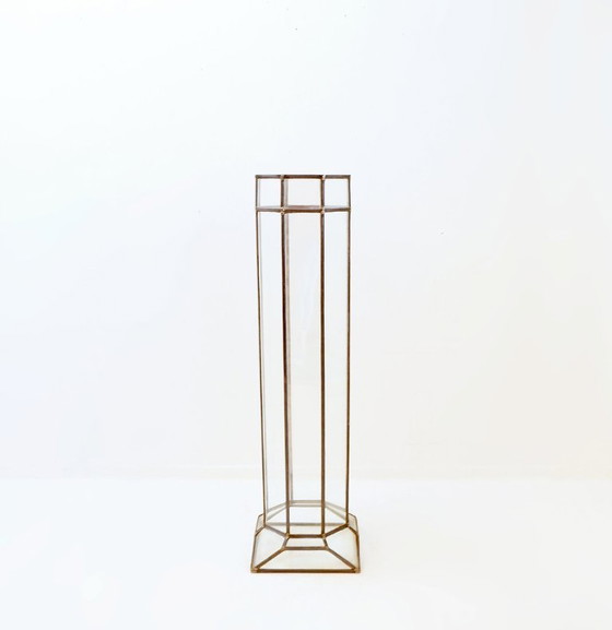 Image 1 of Colonne Art Déco en verre et zinc