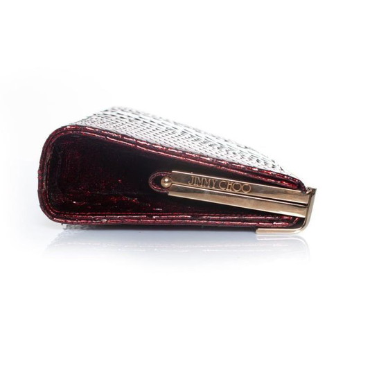 Image 1 of Jimmy Choo Clutch aus Pythonleder in Metallic-Rot