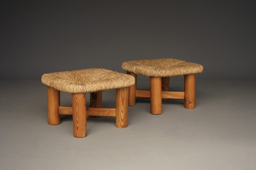 Pine Stools by Ate Van Apeldoorn for Houtwerk Hattem. Set of 2