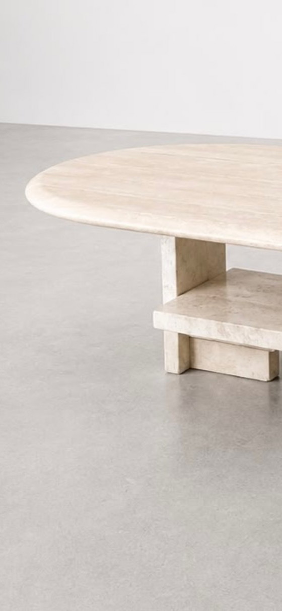 Travertine Modern Coffee Table Cream (photo 4 of 5)