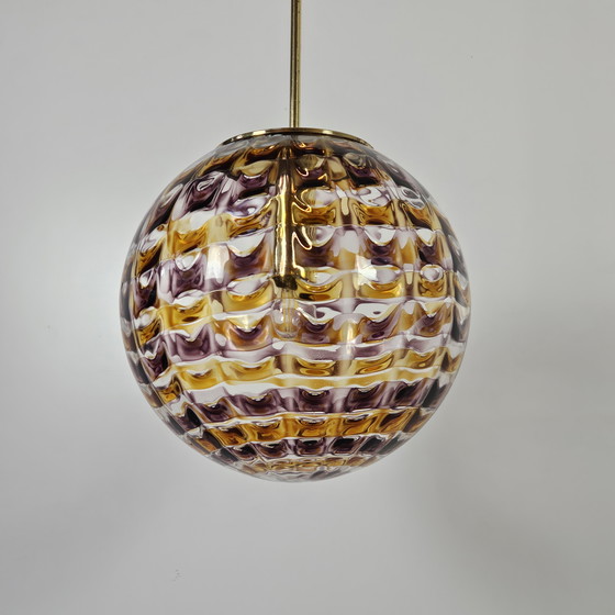 Image 1 of Lampada a sospensione vintage italiana in vetro