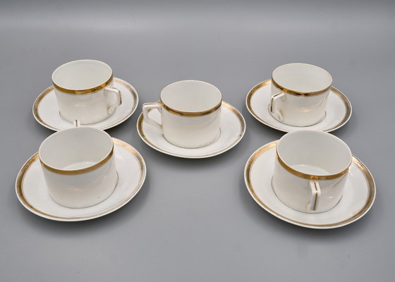 Image 1 of Art Déco Porcelain Coffee Set „Modern”, Porzellanfabrik Merkelsgrün, Czechoslovakia
