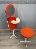 Toeletta retrò Space Age con sgabello – design Bremshey – anni '70