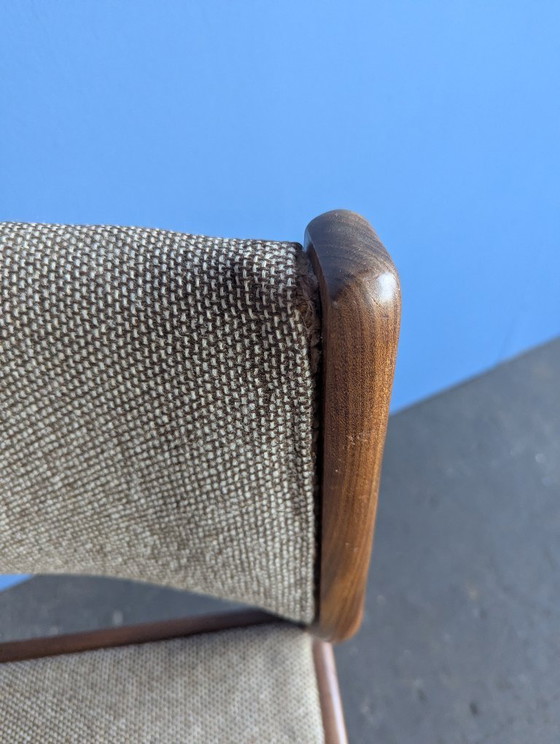 Image 1 of 2x Esszimmerstühle aus beigefarbenem/braunem Teakholz im Mid-Century-Stil