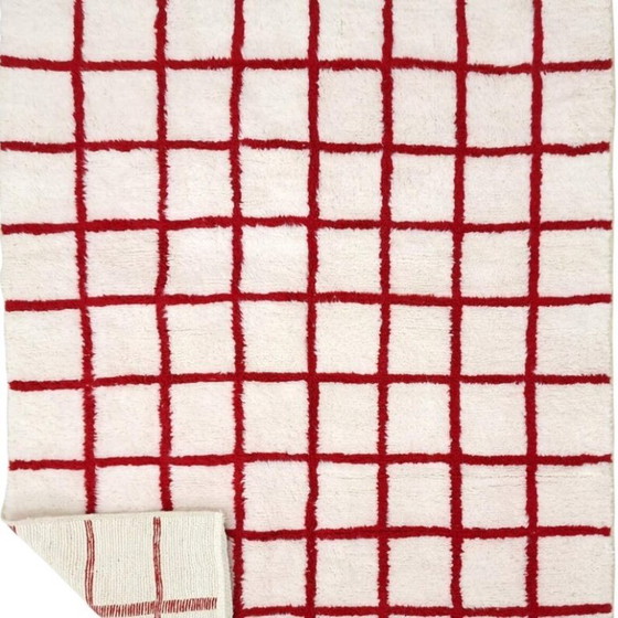 Image 1 of Ecrufarbener marokkanischer Teppich mit geometrischen Mustern, 200 cm x 300 cm