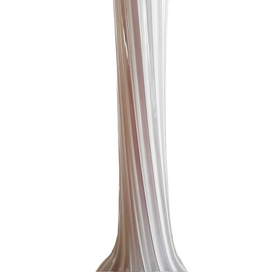 Image 1 of Vintage tall hand-blown glass twisted vase Murano 1970s