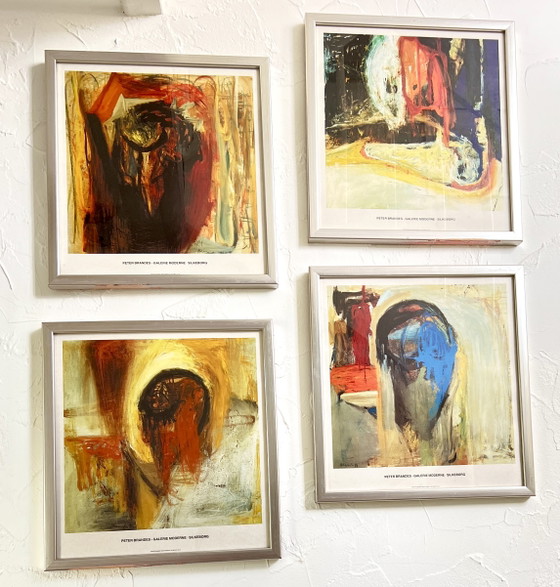 Image 1 of Peter Brandes – 4 gerahmte Kunstdrucke | Galerie Moderne Silkeborg | Dänemark