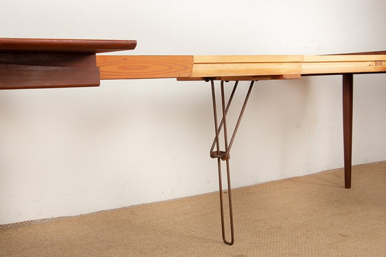 Image 1 of Very Large Danish extensible dining table, 260 cm, in teak by Henry Walter Klein for Bramin 1960.