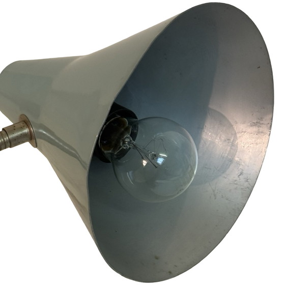 Image 1 of Vintage - Desk lamp - Black base, gooseneck and blue / grey shade - ca. 1970