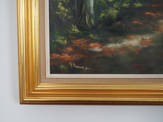 Image 1 of Peinture "The Forest Road", design scandinave, années 1970