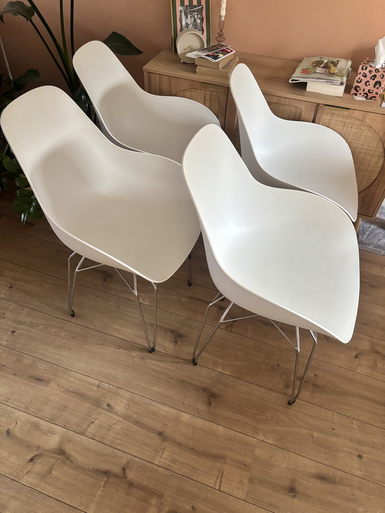 Image 1 of 6x Kubikoff Diamond Dimple chairs white