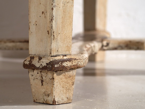 Antiker weißer niedriger Beistelltisch (ca. 1920), Esstische, Holz, Keramik (Foto 45 von 49)