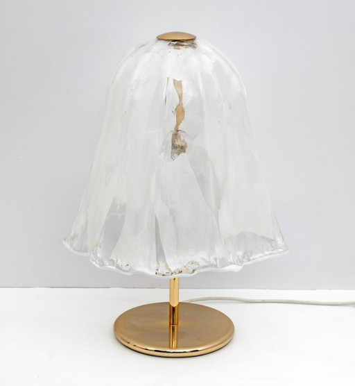 "La Murrina" Mid-century Modern Italian Brass and Murano Glass Table Lamp, 1970s