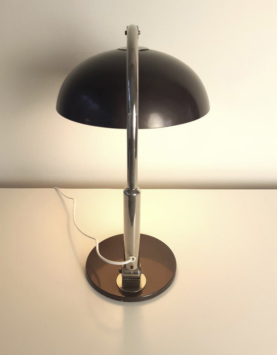Image 1 of Hala Zeist desk lamp, anthracite-colored vintage MCM lamp, industrial lamp, mid-century modern table lamp