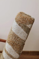 Sillón moderno safari beige marrón jacquard zig zag