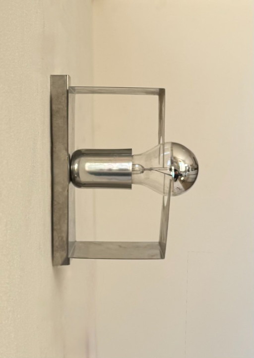 Applique vintage, metallo spazzolato, Francia, 1970