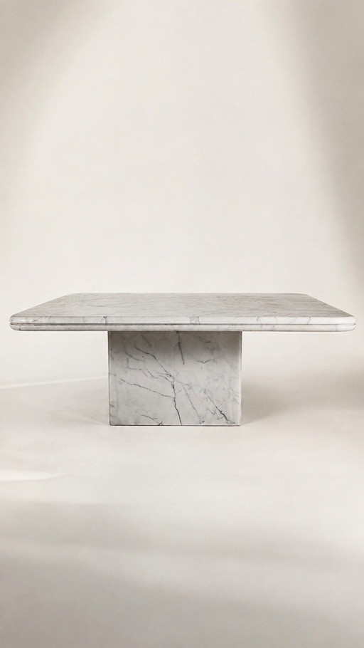 Solid Carrara marble coffee table