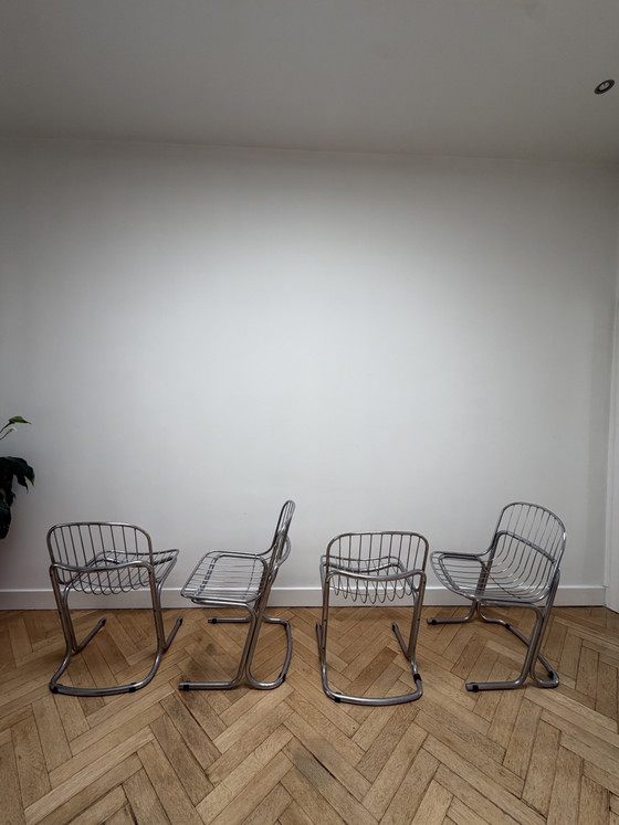 Vintage “Gaston’s Rinaldi” style chairs – Dining chairs, Chrome (photo 3 of 5)