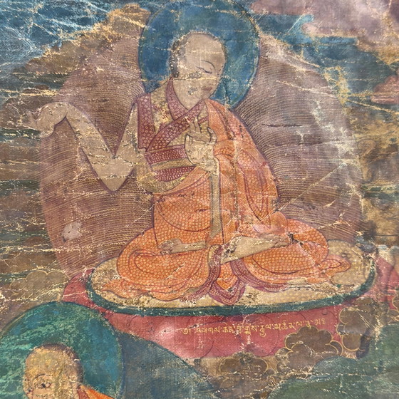 Thangka tibetano monumentale della stirpe Sakya con Hevajra – Tradizione Ngor antica, seconda metà del XV (photo 6 of 11)