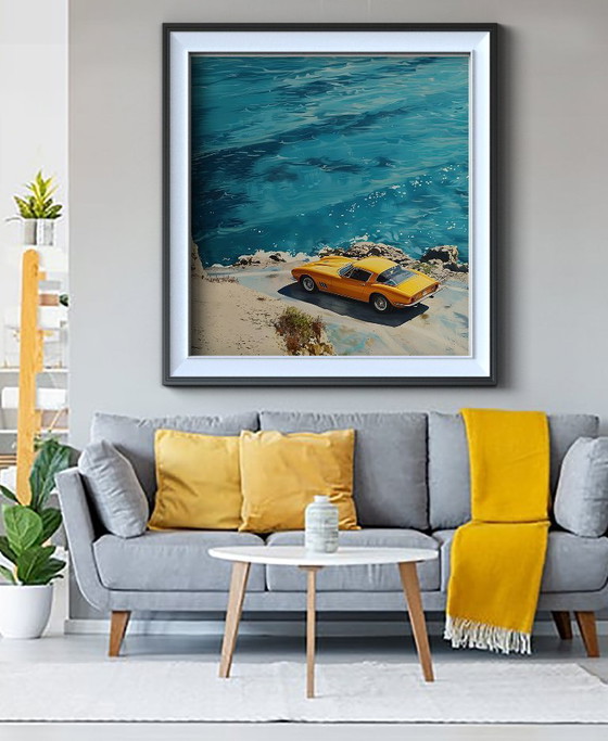 Image 1 of Alberto RICARDO - Auto en la playa - Lienzo de artista