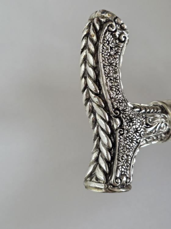 Elegante Italiaanse verzilverde wandelstok – Cadeaus, Silver, Wood (photo 5 of 9)