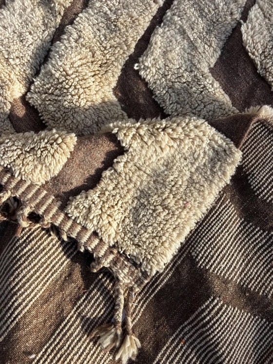 Image 1 of Modern Marokkaans Mrirt-tapijt 200x300 cm – Crème wollen textuurdesign – Handgemaakt in Marokko