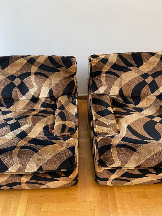 Image 1 of Poltrone Gerard Guermonprez anni '70 Velluto Vintage Midcentury Hollywood