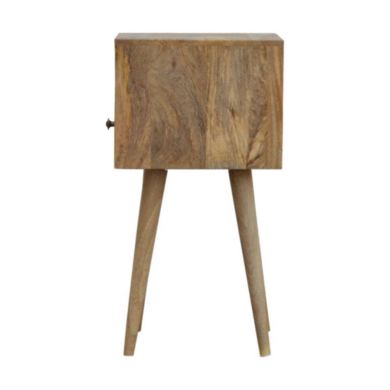 Mini Eichenholz-Optik Nachttisch – Kompaktes Mangoholz mit Schublade – Artisan, Nachttische, Metal, Wood (photo 9 of 10)