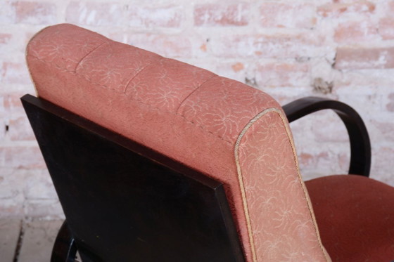 Two Restored Art Deco Reclining Armchairs, By Halabala, UP Závody, Czech. 1920s – Metal, Textile (photo 7 of 15)