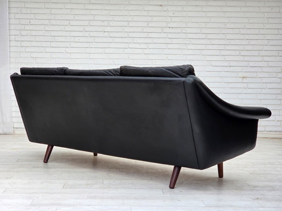 Image 1 of Jaren 60, Deens ontwerp van Aage Christensen, 3-zitsbank, leer.