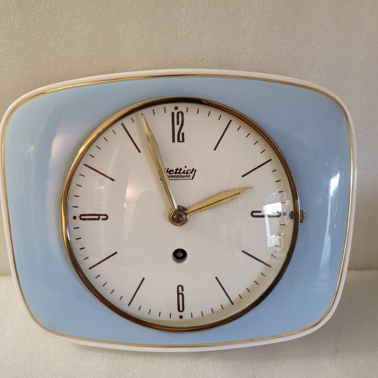 Hettich ceramic wall clock, West Germany, | Wall decoration second