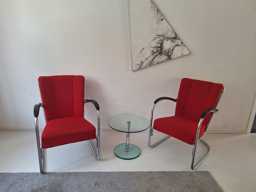 2x Gispen armchairs 412