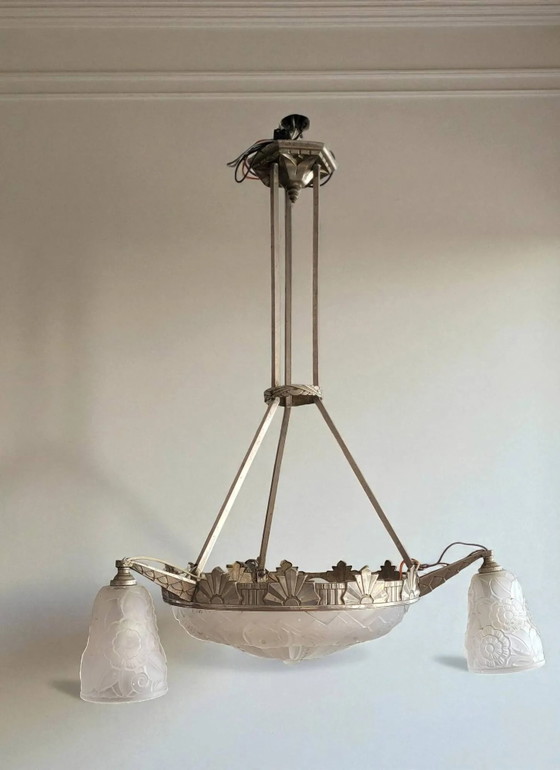 Art Deco Kronleuchter von Muller Frères Lunéville, 1930 – Crystal, Glass (photo 9 of 18)
