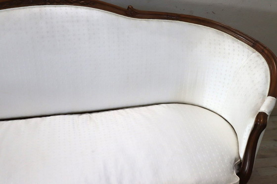 Image 1 of Canapé ancien en noyer, Italie, fin du XIXe siècle