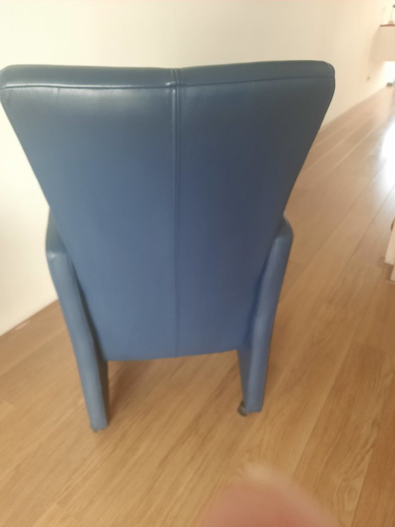 6 Esszimmerstühle aus blauem Leder (photo 2 of 5)